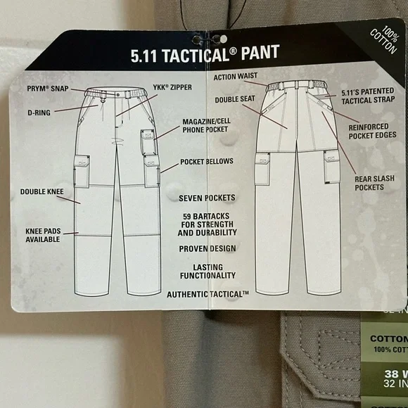 5.11 38x32 Men’s Tactical Series Pants - Picture 5 of 6